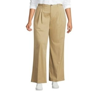 NEW Land's End High-rise Crisp Poplin Chino Wide Leg Pants Women's Size 22W